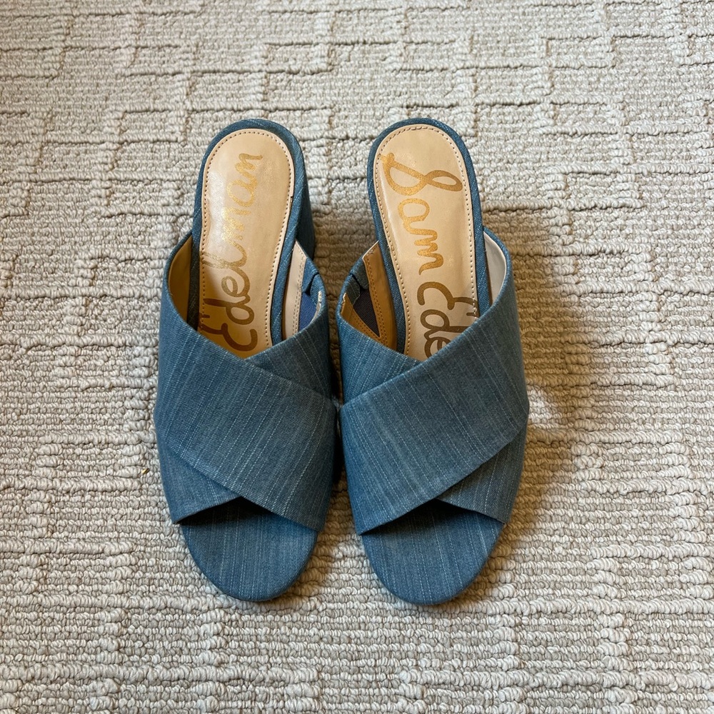 Sam Edelman denim slide sandals